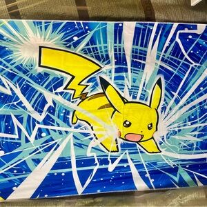 Pikachu Electric Burst Beach Towel - Bright Yellow & Blue
